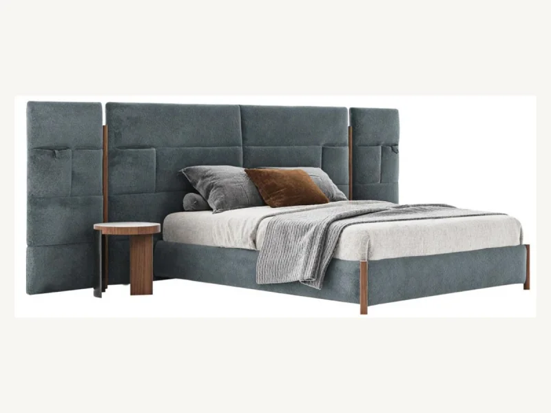 Paneled Wing Headboard Platform Bed