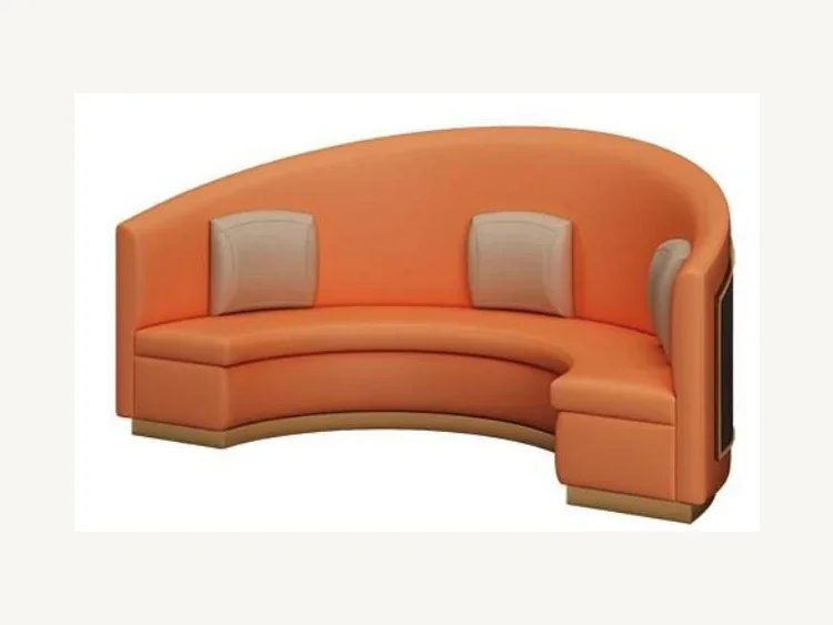 Curved Banquette-Style Lounge Sofa