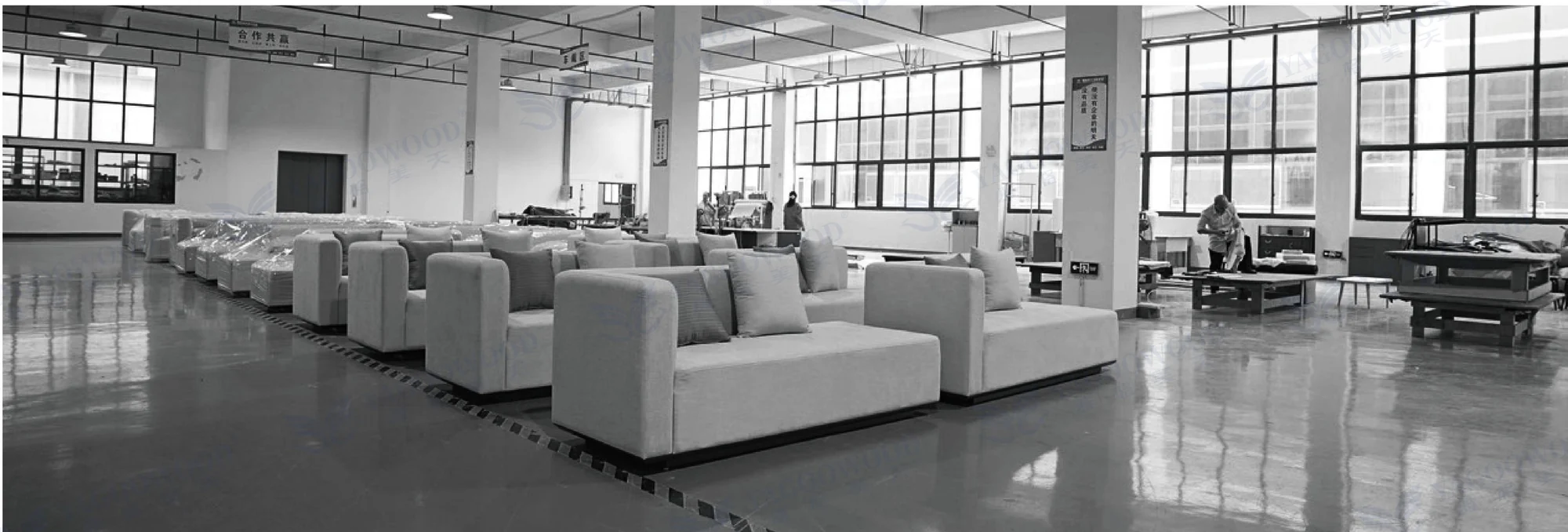 Upholstered furniture production prepared in consistent batches