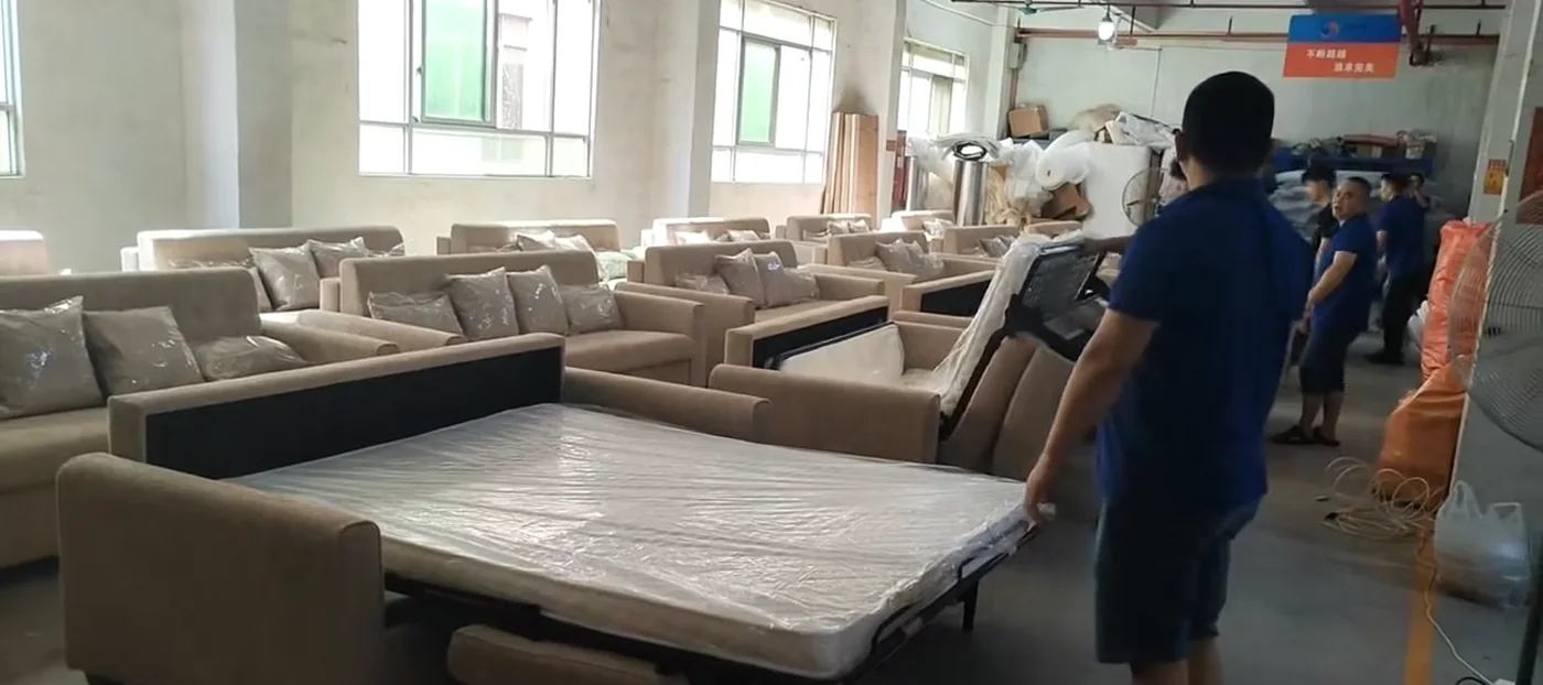 Sofa bed operation and support structure